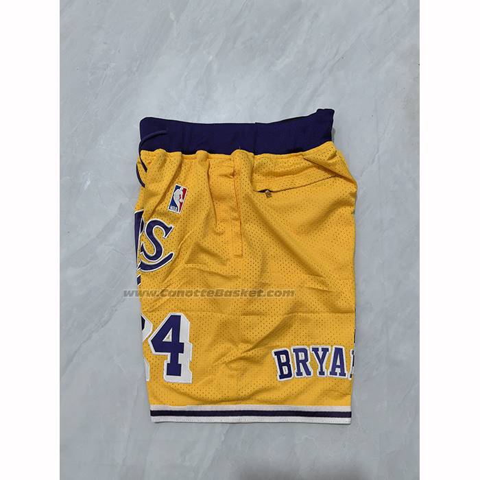 Pantaloncini Los Angeles Lakers Mitchell & Ness Just Don 2007-08 Giallo